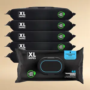 288 Count 6 Pack Flushable Wipes Mint Chill, Aloe Vitamin-E Eucalyptus Tea Tree Oils, Septic & Sewer Safe