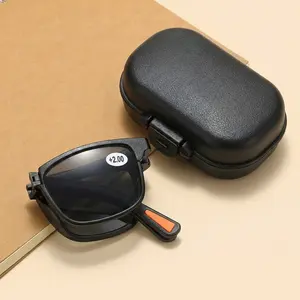 New square portable reading sunglasses 2-in-1, dual-use foldable reading glasses