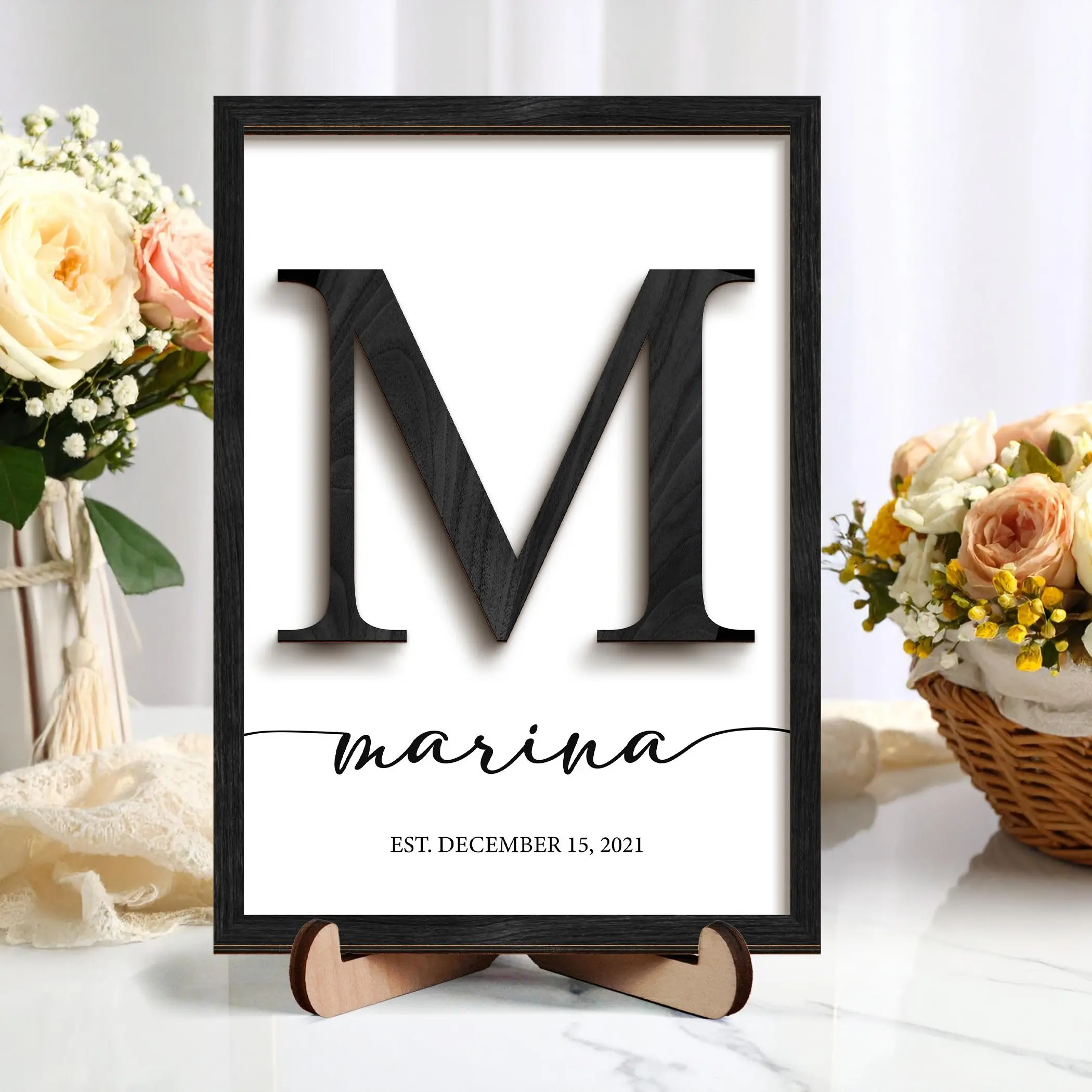 Personalized Family Name Sign, Custom Last Name Sign, Wedding Gift, Established Sign, Farmhouse Wall Decor, Housewarming Gift, Gift for Her, Birthday Gift Idea