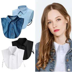 4 pieces of women's detachable fake collars, suitable for formal/casual attire, office parties - easy to clean and hang off