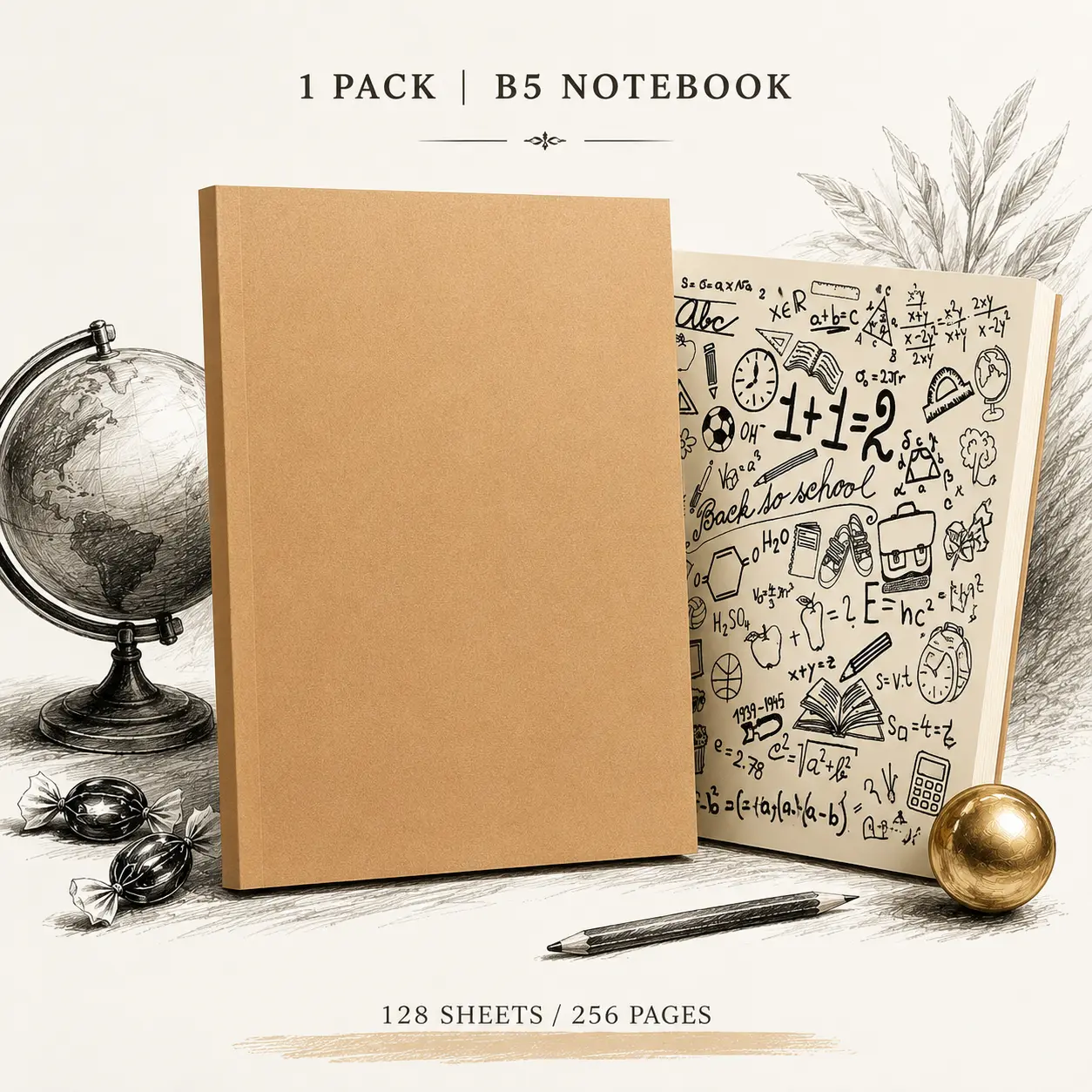 128 Sheets B5 Notebook Only