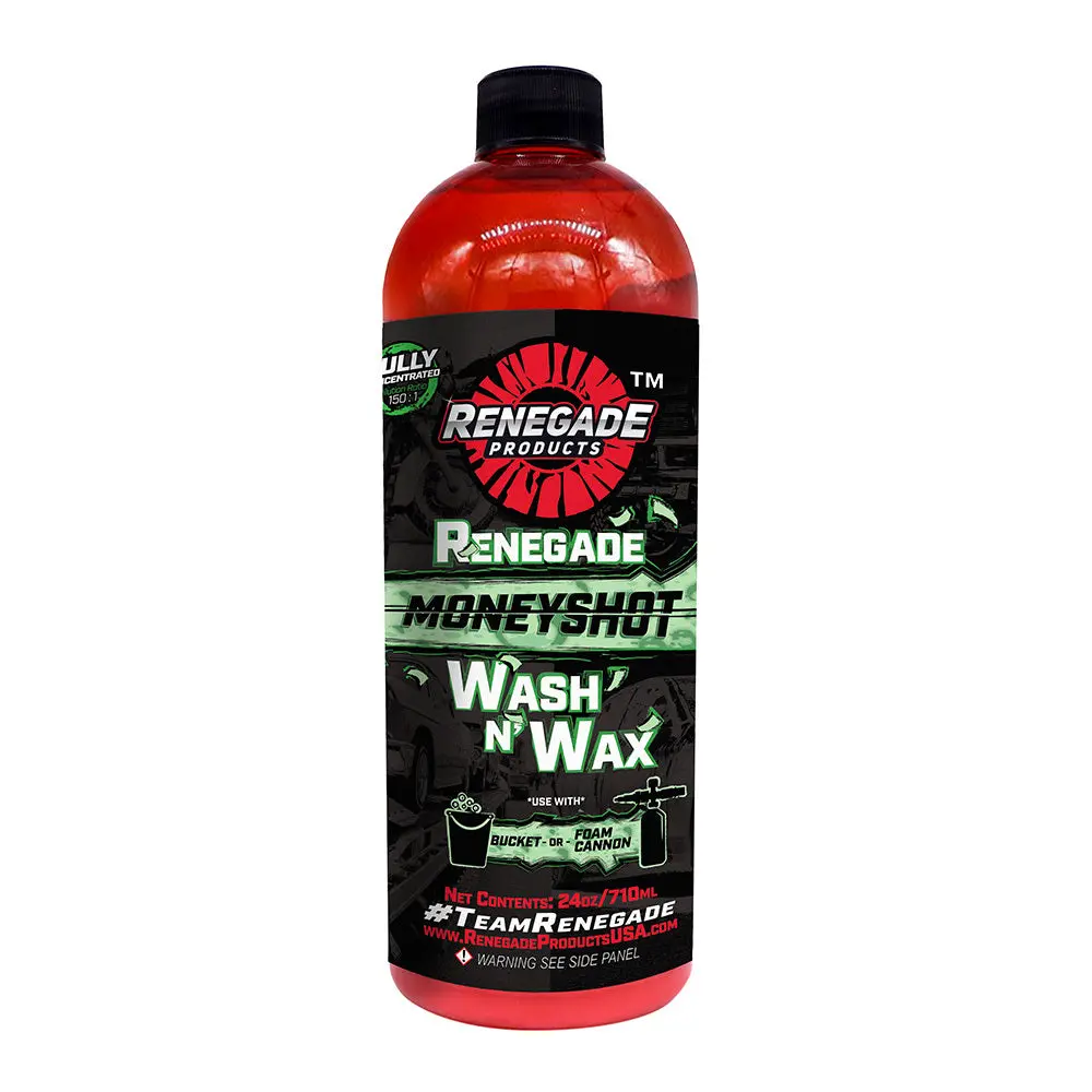 Renegade Products Moneyshot Wash N’ Wax Soap – pH-Neutral Car Soap with Brazilian Carnauba for Foam Cannons & Buckets