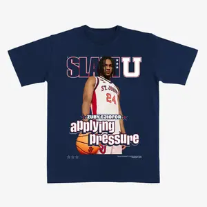 SLAM U Zuby Ejiofor Applying Pressure Basketball Graphic T Shirt, College Basketball Fan Tee, Vintage Sports Streetwear Shirt for Hoops Lovers