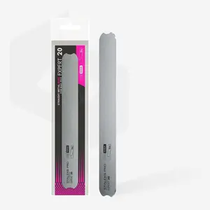 STALEKS Pro Expert 20 Stainless Steel Nail File Base – Reusable Metal Straight Nail File for Disposable Abrasives, Professional Manicure & Pedicure Tool (162x19mm)