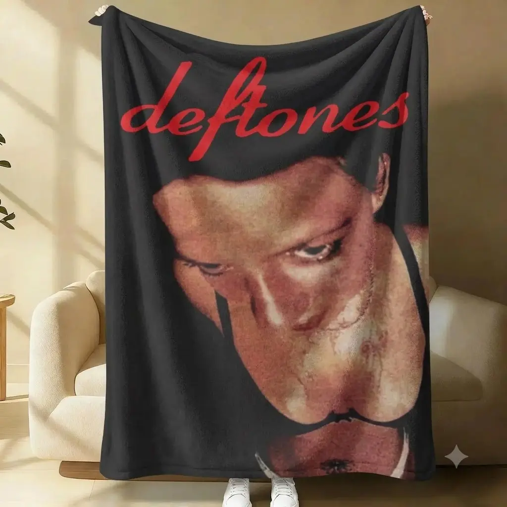 Deft0.nes Sherpa Fleece Blanket, Alternative Rock Band Throw Blanket, Soft Cozy Music Fan Blanket, Bedroom Decor, Gift for Deft0.nes Fans