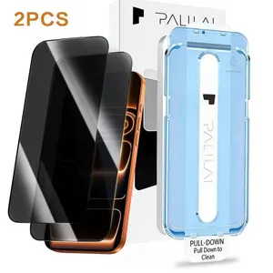 2-Pack Privacy Screen Protector for iPhone 17/16/15/14/13 Pro Max/Plus/Air/E - Full Coverage Anti-Spy Tempered Glass, 9H Hardness, Bubble-Free Installation