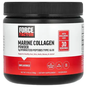 Force Factor Marine Collagen Powder, Unflavored, 5.93 oz (168 g)