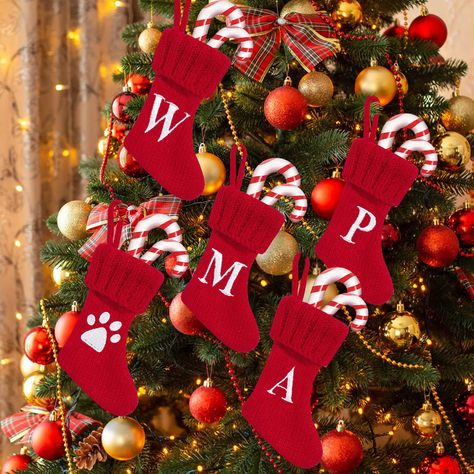 Christmas Stocking Knit Initial Christmas Socks For Family Farmhouse Monogram Letter Christmas Stockings Christmas Decorations