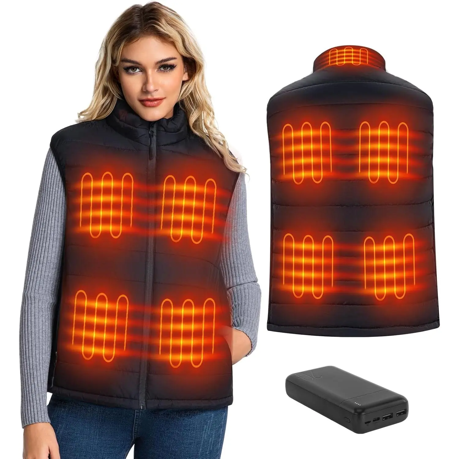 Unisex Adult Heated Vest - Lightweight, Portable, with 20000mAh Battery Pack Included for Winter Outdoor Use, Festive Party Gift for Male & Female Home Supplies Essential
