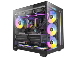 Antec C5 ARGB, 7 x 120mm ARGB PWM Fans Included, Up to 10 Fans Simultaneously, Type-C 3.2 Gen 2 port, Seamless Tempered Glass Front & Side Panels, 360mm Radiator Support, Mid-Tower ATX PC Case