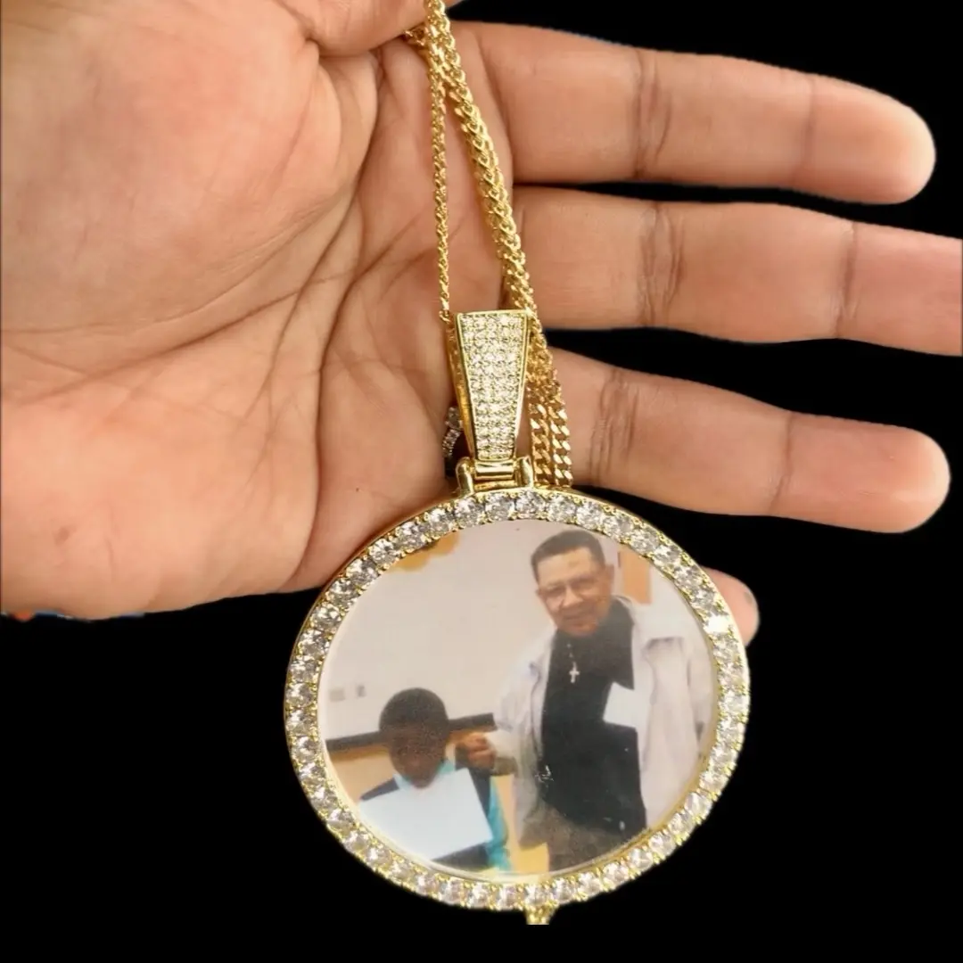 XL Large Custom Photo Pendant with necklace Cuban Link Chain Exquisite Chain Jewelry Personalized Jewelry