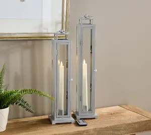 Home Reflections Indoor/Outdoor Set of 2 Taper Lanterns