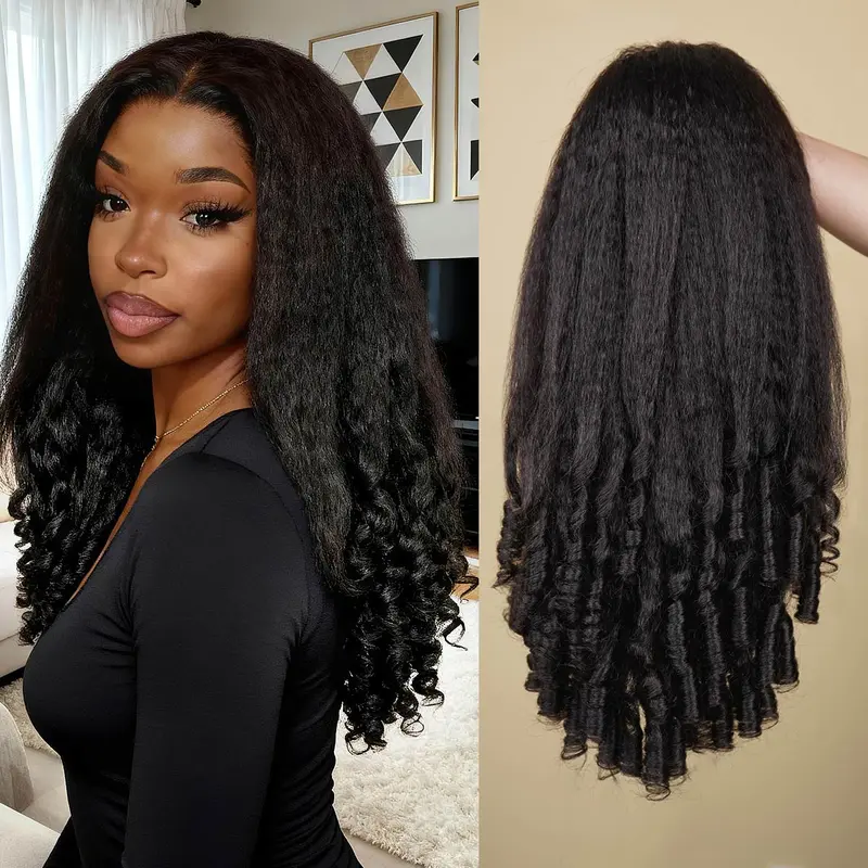 [New Design] OQ HAIR Yaki Spiral Curls Wear Go Glueless Wig 9x6 HD Lace Melt All Skin Well Pre Everything Wigs With Drawstring Kinky Straight Burmese Curly Wig