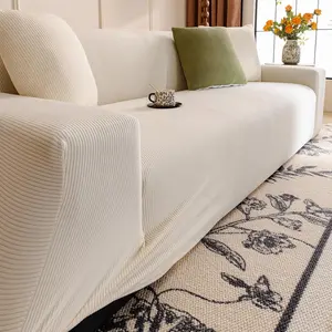 Solid Color Jacquard Sofa Cover, 1 Count Soft Comfortable Sofa Slipcover, Couch Slipcover, Dustproof Sofa Protector for Home Living Room Office