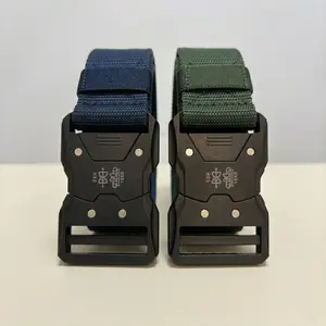 Adaptable-Fit, Durable, Multifunctional Buckle Men's Belts - 2-Pack with Plastic Buckles, Breathable for Training & Outdoor Sports, Ideal Gift for Men, Casual Decorative Accessory, Adaptable-Fit Men's Belts