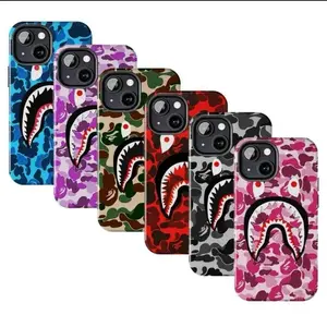 Bape Shark Camo Collage phone Cases For iPhone 17 16 15 14 13 12 Promax Pro Plus, hard shell protection ,Unique design,best Gift
