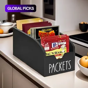 Wooden Spice Pack Storage Box, 1 Count Multi-Grid Kitchen Snack and Seasoning Storage Organizer, Home Organizer for Kitchen, Kitchen Pantry Storage, Organizer Unit #GLOBAL PICKS