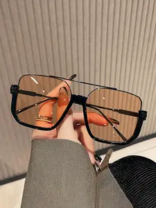 Women's Fashionable Metal Sunglasses, Trendy Casual Sunglasses for Everyday Use, Fashion Accessories for Outdoor Activities