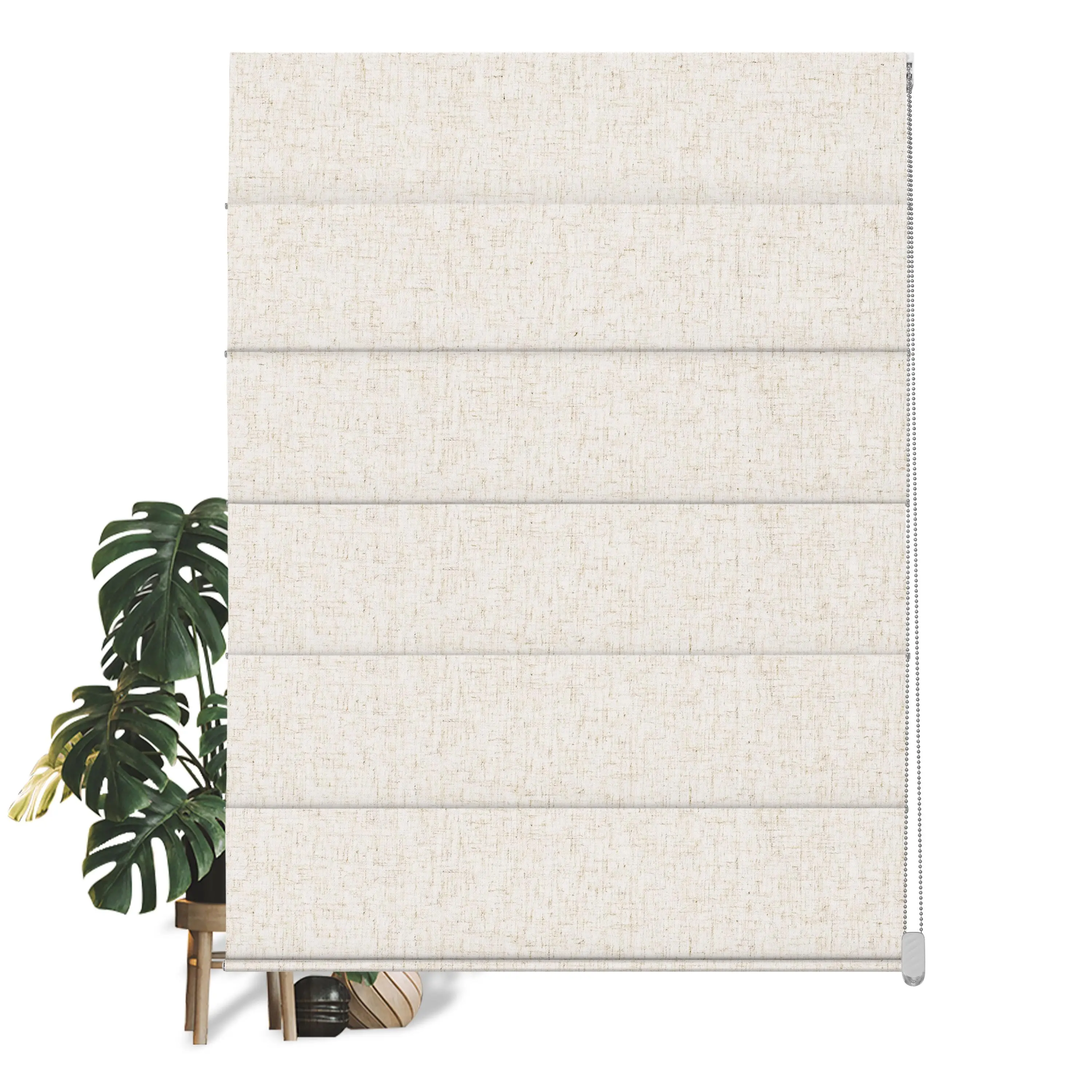 BERISSA Roman Shades for Windows, Blackout Roman Blinds,Room Darkening Thermal Insulated Pull Down Window Shades for Home Living Room Bedroom,Linen Color Beige