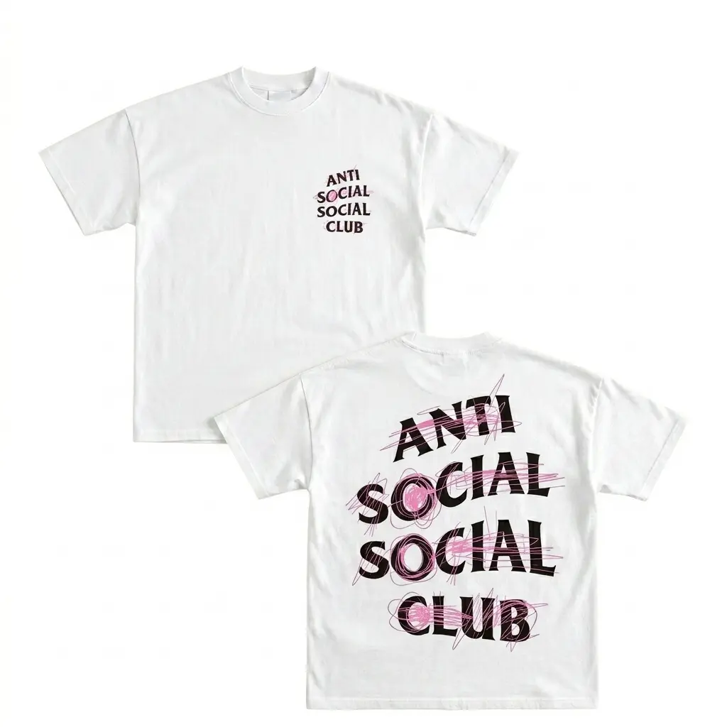 Anti Social Aesthetic Nevermind Graphic Tee Pink Scribble Shirt Men's Y2K Streetwear oversized comfy cotton