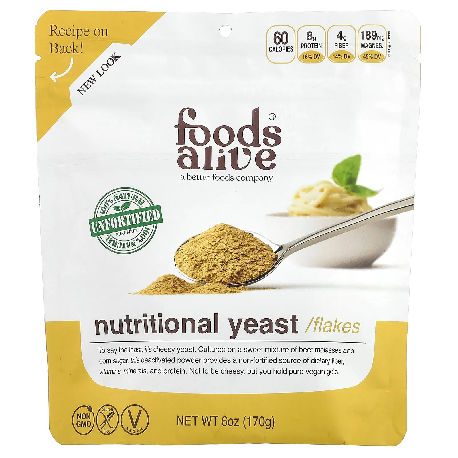 Foods Alive Nutritional Yeast Flakes, 6 oz (170 g)