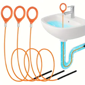 Premium Stainless Steel Drain Snake Hook, Drain Auger - Heavy Duty Pipe Unclogger, Drain Clog Remover for Bathroom Sink, Bathtub & Shower Drain - Professional Grade Cleaning Tool for Hair & Debris Removal
