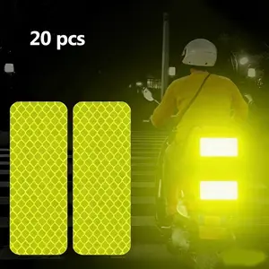 20pcs Ultra-Bright Reflective Safety Stickers, Fluorescent High Visibility Warning Decals, Night Road Safety Equipment Car Vehicle
