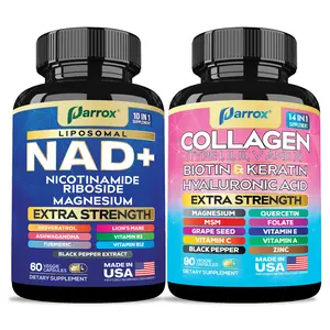 Forever Young Set - PARROX NAD+ & Collagen Healthcare & Dietary Supplement Combo for Extra Skin Aging Support, Hair Health, & Overall Wellness - Made in USA