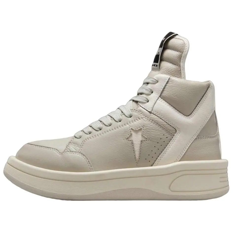 Rick Owens DRKSHDW x Converse TURBOWPN Mid Comfortable Durable Mid-Top Lifestyle Casual Walking Shoes - Men's Trainer Footwear, House White Official Maison Mihara Trending Sneakers