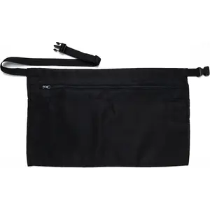 5 Pockets Black  Apron (22x13 inches). Clip-on Server Apron with Zipper pocket. Restaurant Half Aprons Waitress, Waiter, Server, Bartender, Barista,  Apron, Check Holder, Organizer