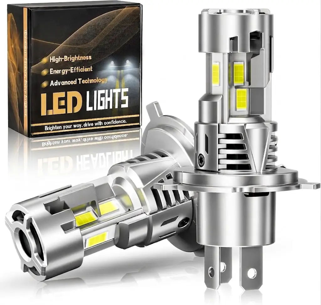 H4 LED Bulb 9003 HB2 headLight Bulb, 88,000LM Ultra-Bright with 3-Sided Lighting, 6500K White, Dual-Cooling Fan System, Plug-N-Play Installation, CANBUS Anti-Flickering, IP68 Waterproof, Pack of 2