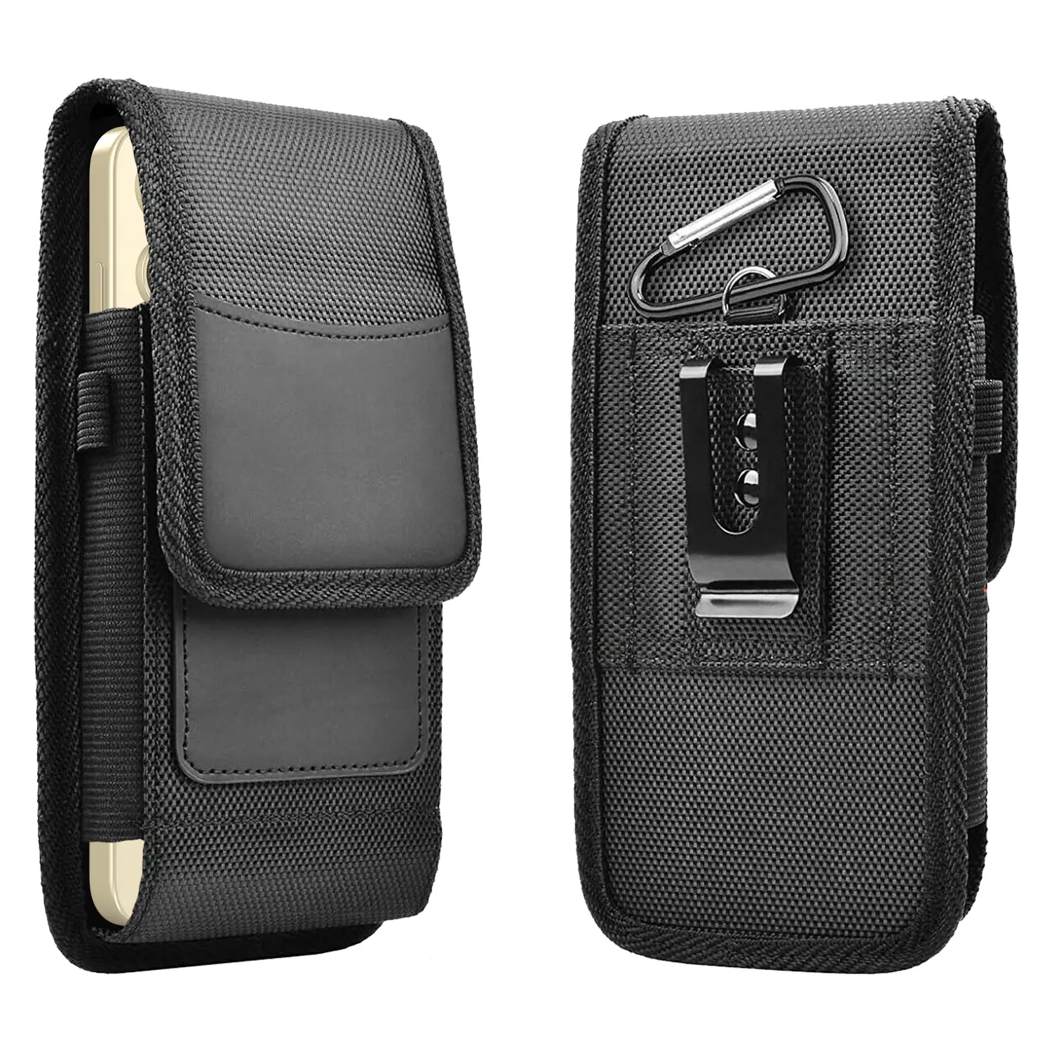 Oxford Cloth Phone Waist Bag with Climbing Buckle and Card Slot Case for 5.5-6.9 Inch Smartphone