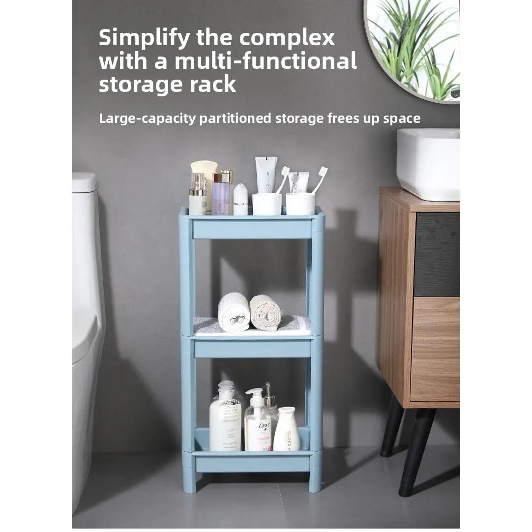 Maryya 3-Layered Narrow Rectangle Plastic Storage Organizer Rack - Durable, Corrosion Resistant, Space Saver Shelf with 25+ kg Capacity for All Kitchen/Bathroom Countertop, Cabinet