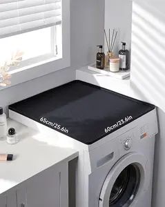 Silicone Washer Dryer Top Protector, 25.6" x 23.6" Silicone Dust Pad for Laundry Machine & Dryer, Non-Slip Waterproof Washer Dryer Cover silicone dishdryingmat
