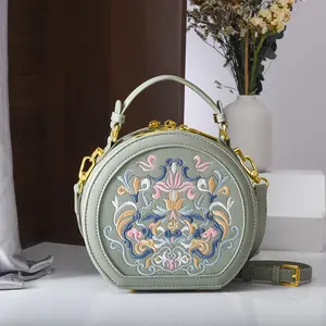 [Elegant Floral Crossbody Bag] Chic Multicolor Floral Embroidered Crossbody Bag - Elegant Faux Leather Shoulder Purse with Golden-Tone Hardware, Zip Closure, and Polyester Lining - Handwash/Dry Clean