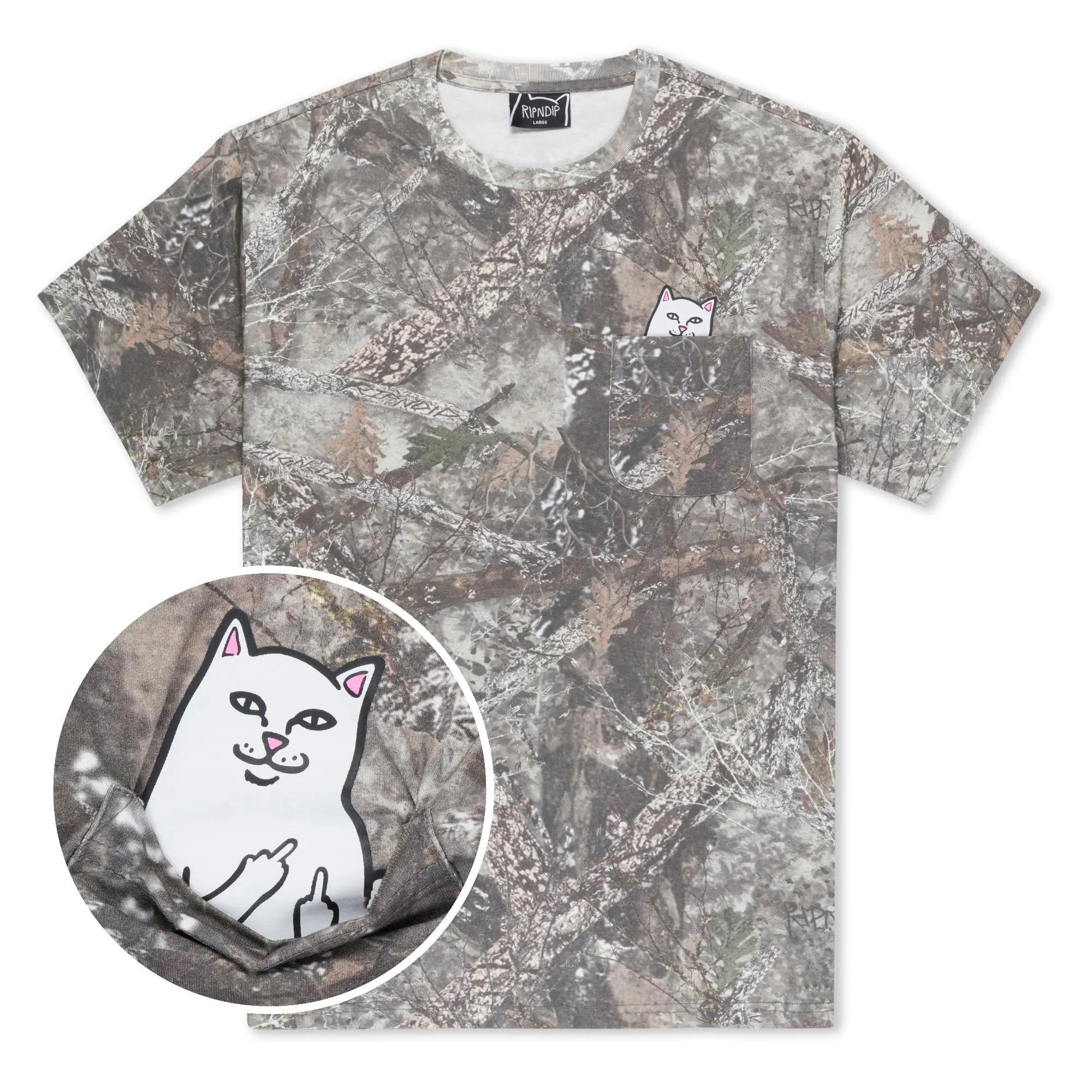 Women's Lord Nermal Pocket T-Shirt - Camo Detail Top, Women's Clothes, Nerm Tree Camo Tshirt, Tee, Camo Detail Women's T-Shirts