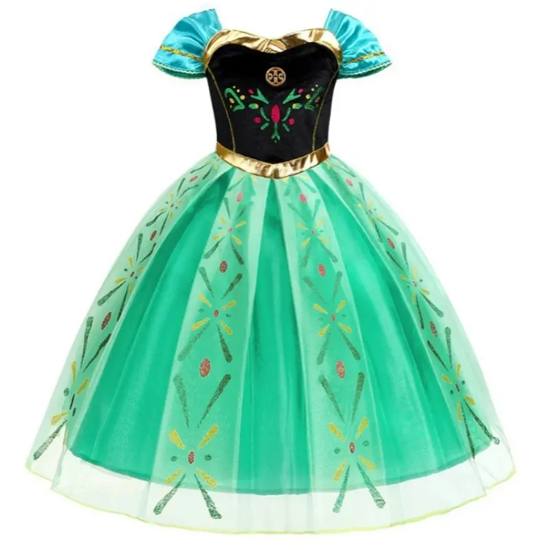 Anna Princess Dress for Girls, Christmas Birthday Party Costume, Elsa, Cute Cartoon Character Design, Perfect Gift Idea