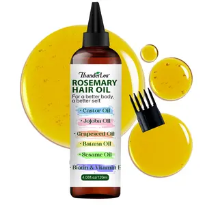 Rosemary Hair Oil, Haircare, Leave In Repair, For Thicker & Fuller-Looking Hair, Strong Roots, Contains Biotin & Vitamin E, Made with Pure Rosemary, Castor, Jojoba Oils
