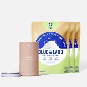 Blueland Oxi Laundry Booster, 1 Year Supply,  Eco-Friendly Mineral & Plant-Based Stain Remover, Color Boosting Oxi Cleaner + Storage Tin