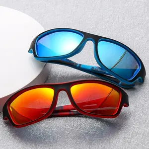 Men’s Polarized Sport Sunglasses, Blue Mirror Lens Fishing Sunglasses, UV Protection Driving Glasses, Outdoor Travel Eyewear