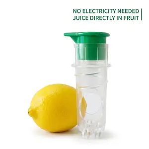 Dustproof Manual Citrus Juicer Sprayer Food-Grade Plastic Compact Size Easy to Clean Lemon Orange Squeezer for Travel Office and Outdoor Picnics No Electricity Needed Juice Directly in Fruit - Bottles, Organiser
