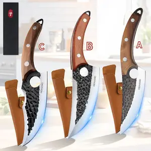 Forged Chef Knife Kitchen Butcher Boning Cleaver Knife,  Full Tang Japanese Kitchen Boning , Best Gift for BBQ   Wooden Knives Meat