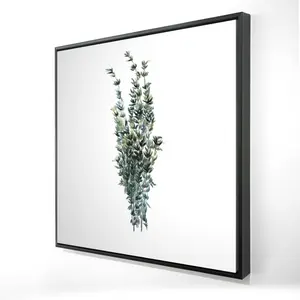 212 MAIN White Framed Canvas Print - 24x24 in. Thyme Leaves Bundle Art, Artistic Home Decor Decoration, Gift for Room Wall Art Supplies, Photo
