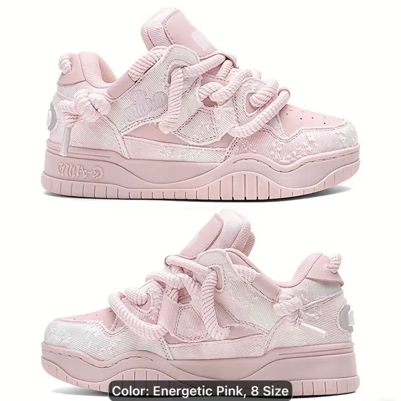 [Skate Shoes Anti-Slip] Unisex Skate Shoes Anti-Slip All-Match Thick Sole Flat Shoes Athletic Sneakers New Trendy Outdoor Sneakers Fashion Item High-End Outdoor Sports Sneakers Skate Special Shoes Suitable for Skateboarding, Street, Sports Outdoor, Fitnes