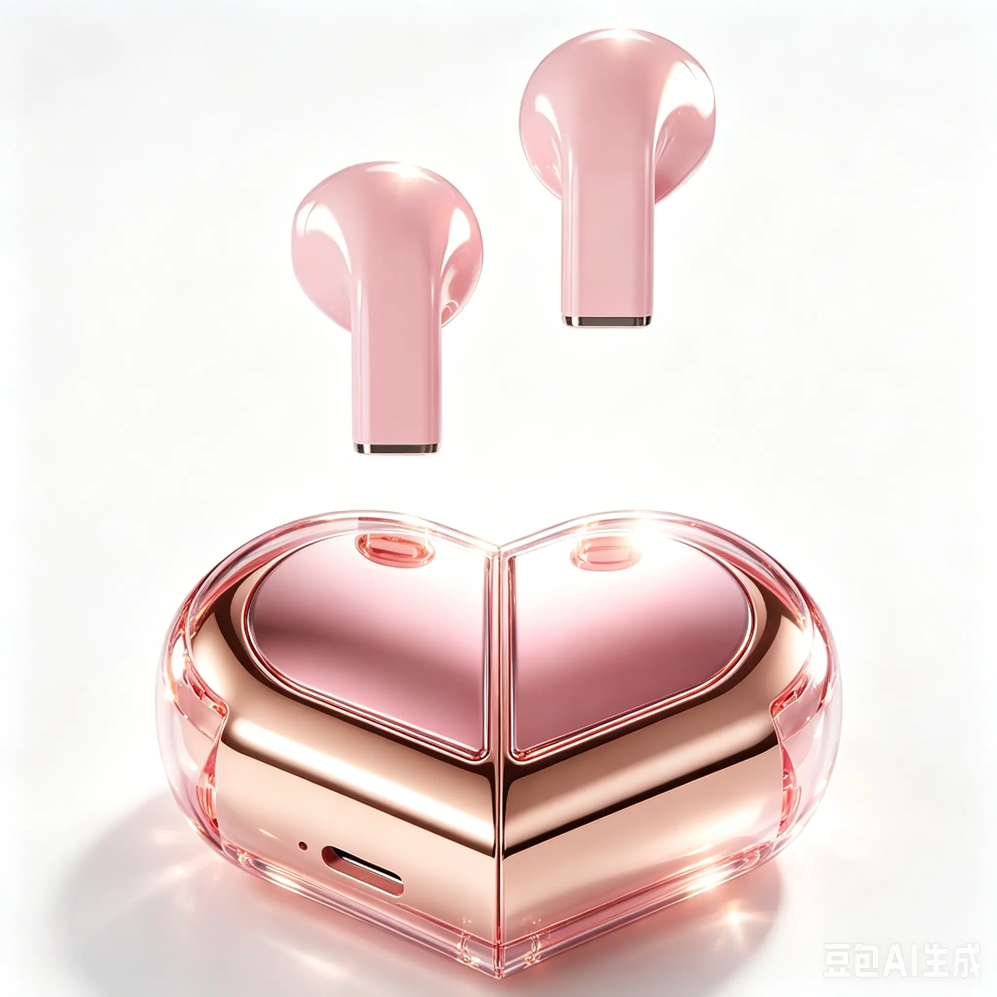 K520 Wireless Stereo Earbuds with Rotatable Love Heart Charging Case, Low Latency Headphones for Phones, Tablets