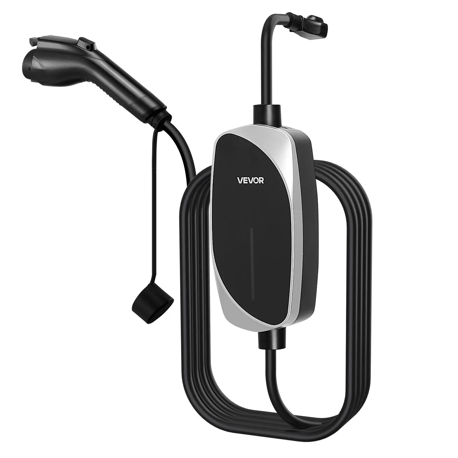 【Summerfinds】VEVOR Level 1&2 EV Charger,16 AmpElectric Vehicle Portable Charger with 25 ft Charging Cable120V-240VNEMA 6-20P Plug NEMA 5-15 AdapterLED IndicatorHome Car Charging Station for SAE J1772 EV