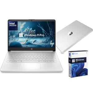 HP 14” Laptop Ultra-Portable Computer 2026 Student Business,Copilot AI, Intel Processor N150, 4GB RAM, 128GB Storage (+256GB SD Card), Long Battery, Win 11 Pro, Silver