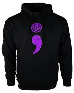CLOSEOUT Semicolon Unisex Black & Purple Hoodie
