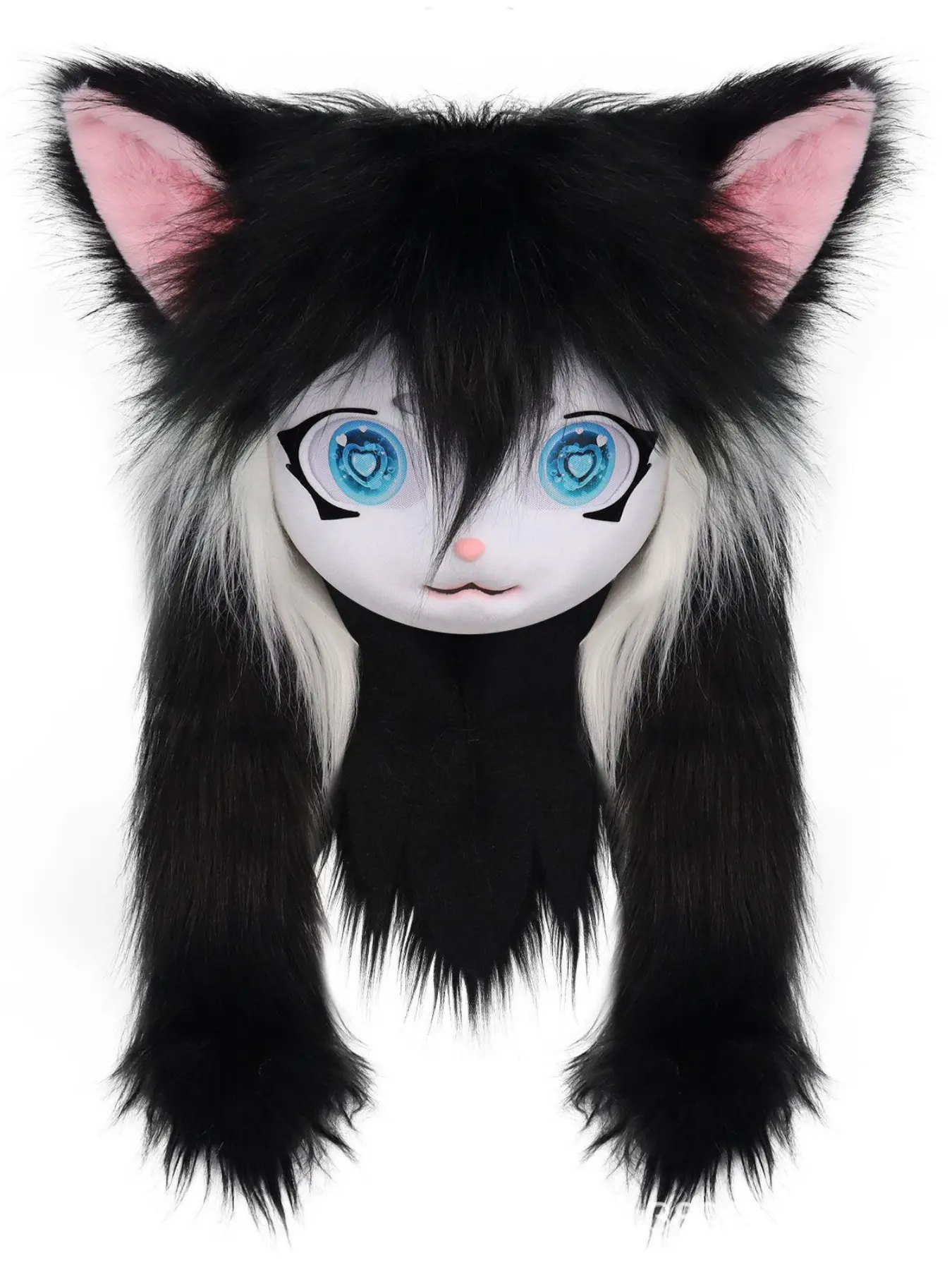 Halloween Party Animal Costume, Wearable Plush Kitty Cat Ears Headpiece Mask, Themed Headwear, Cute Furry Beast Hat for All Seasons, Fun Dress-Up Accessory, Funny Hat, Animal Hats