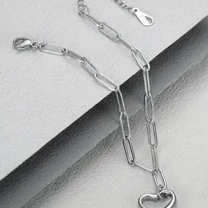 Stainless Steel Hollow Heart-shaped Bracelet for Women - Perfect Birthday Gift for Girlfriend & Best Friend - Elegant Chain Design